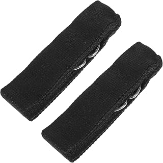 2 Pack Black Cotton Yoga Strap for Exercise and Stretching