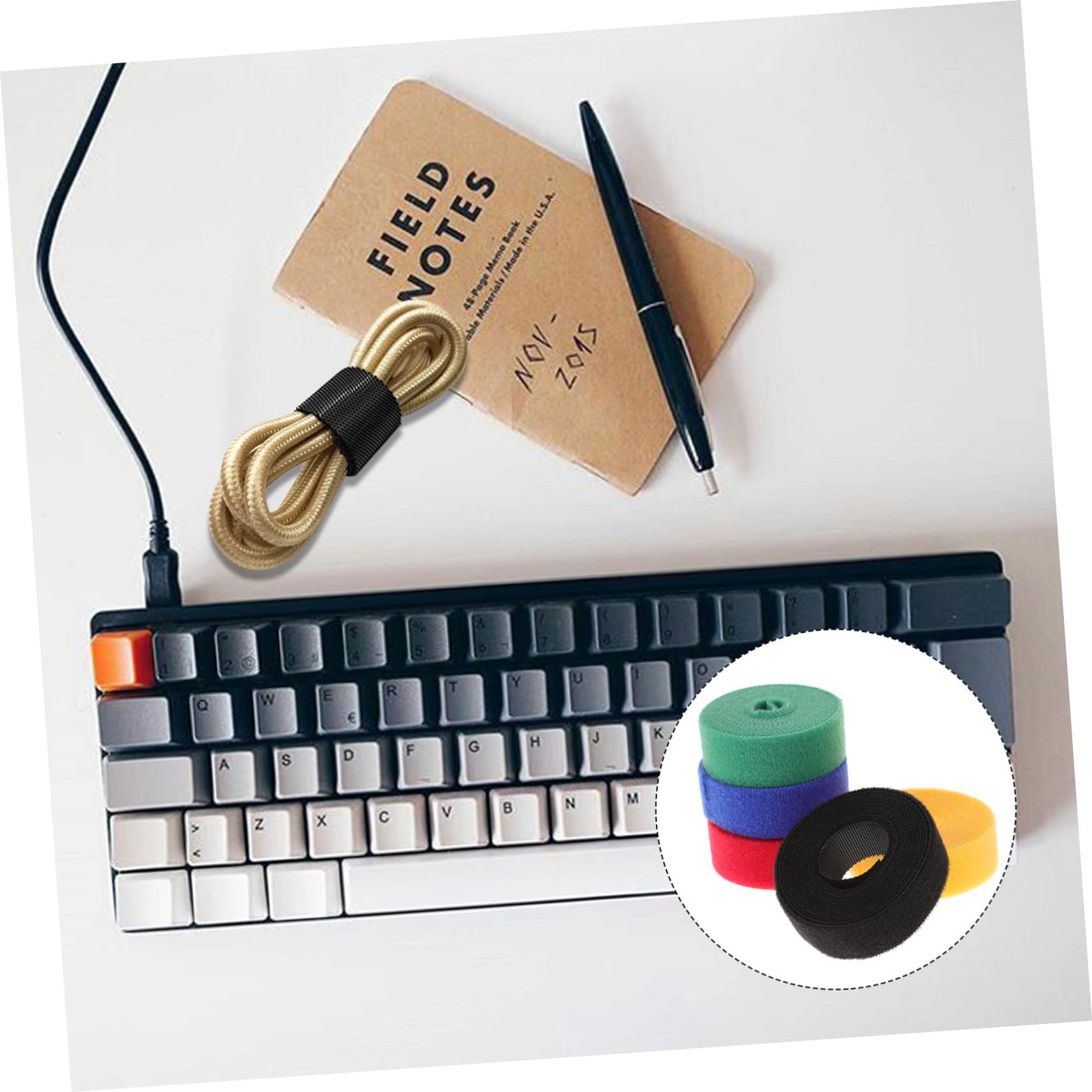 Mikikit 20rollen Selbstklebende Kabelbinder Verstellbare Kabelorganizer Für Kabelmanagement Wiederverwendbar Und Langlebig Für Büro Und Zuhause