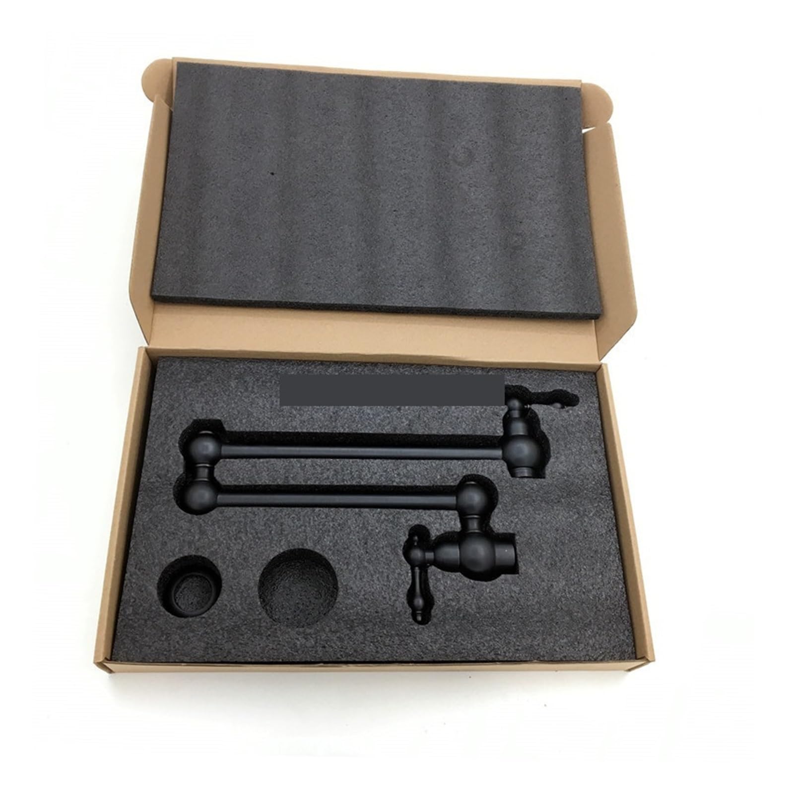 Rubinetto per il bagno, Rubinetto di riempimento pentola con doppia valvola di intercettazione montato a parete con maniglie a leva con beccuccio oscillante a doppio snodo da 22" per mobiletto(Silver