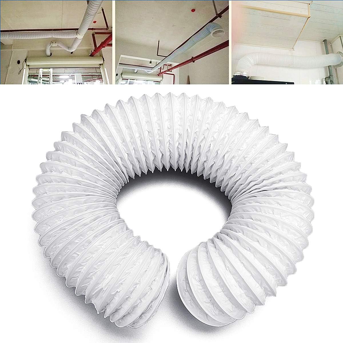 6 Inch Diameter Exhaust Hose Air Conditioner Hoses 79 Inch Length with High Flexibility for Draining Smoke Moisture Dust, Etc