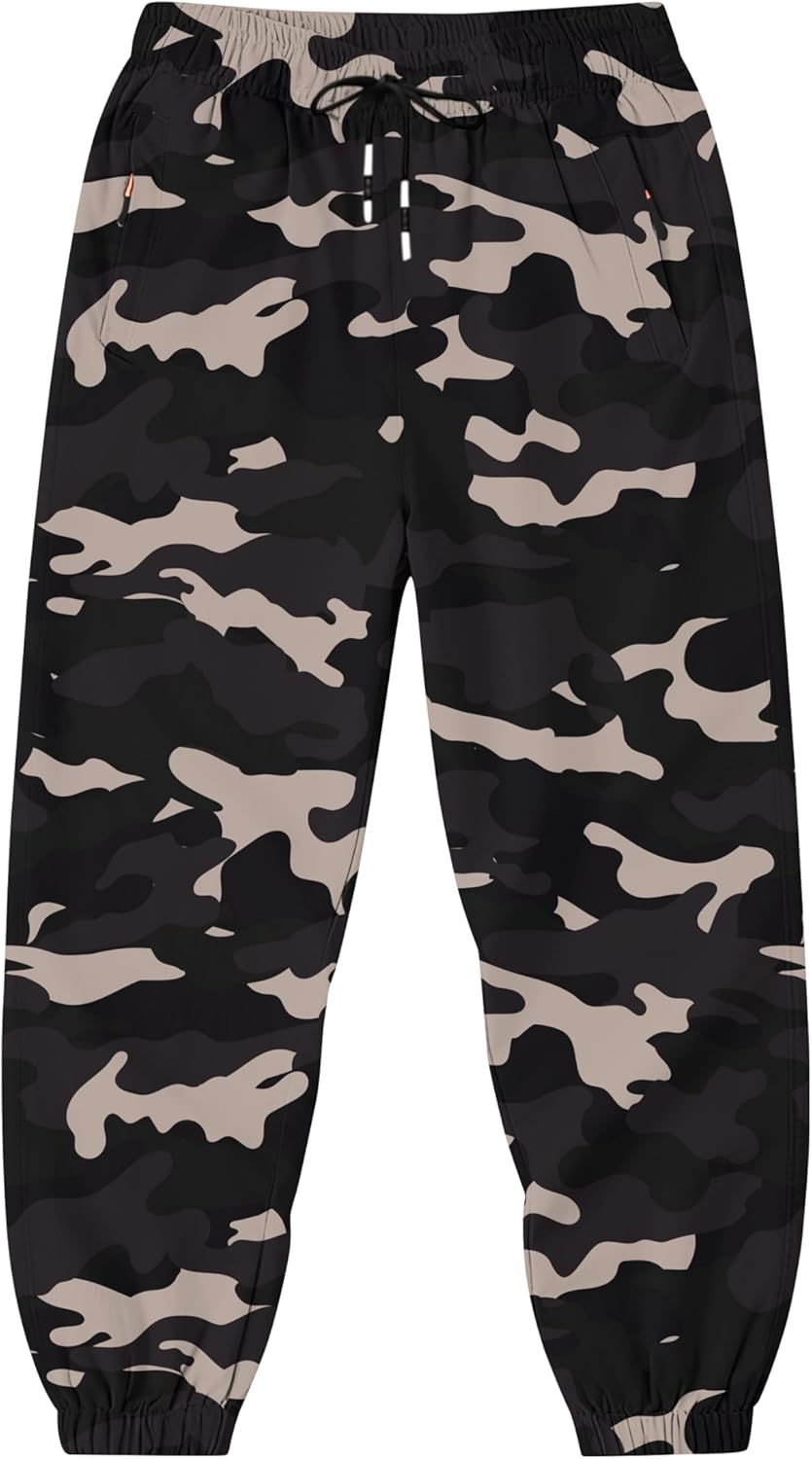 Quick Dry Boys Joggers Pants Lightweight Sweatpants with Zipper Pockets