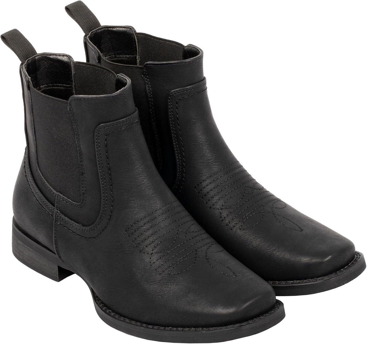 J's.o.l.e Ankle Cowboy Boots for Men Square Toe Chelsea Boots Mens Casual Retro Stylish Boots - Image 4