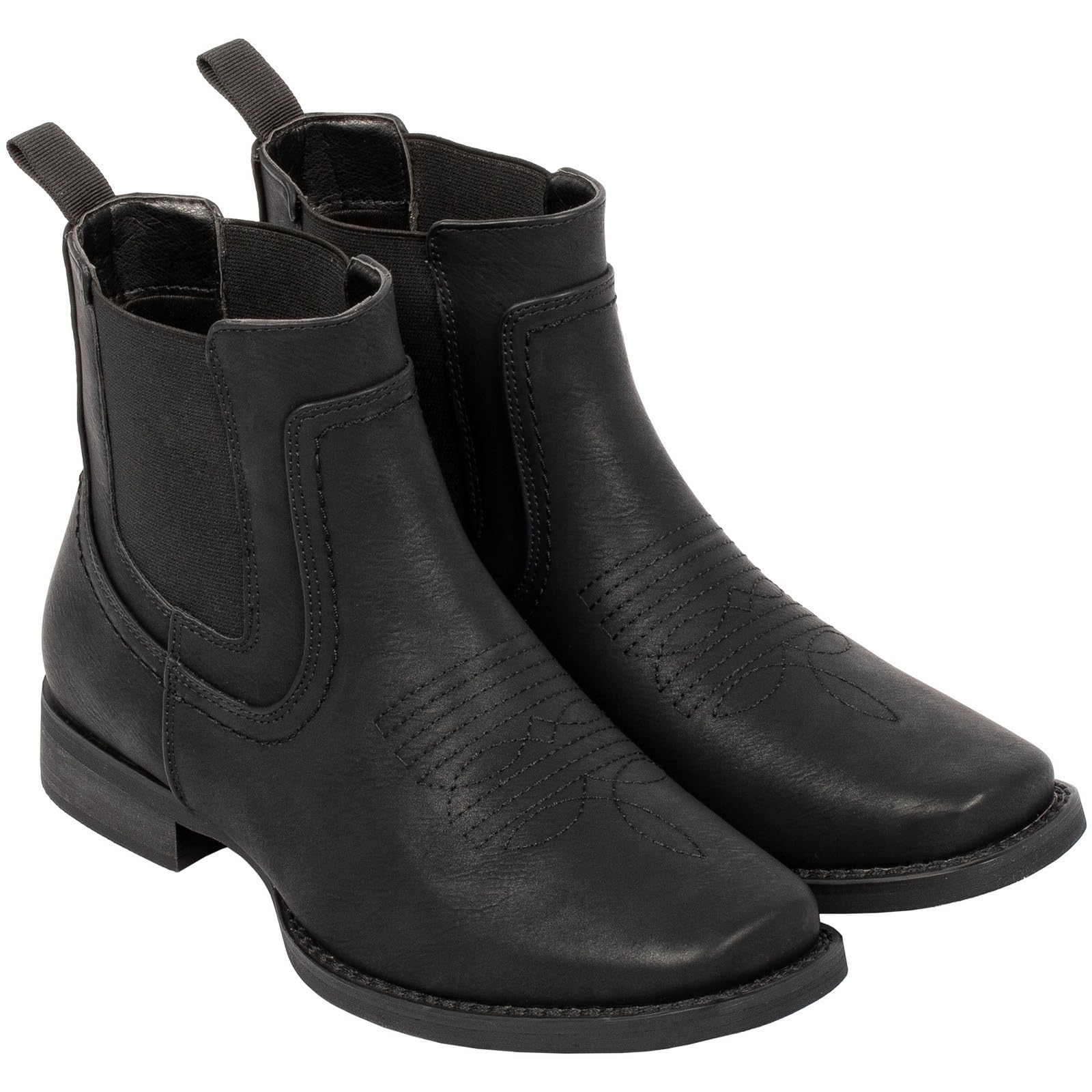 J's.o.l.e Knöchel-Cowboystiefel für Männer Quadratische Zehe Chelsea-Stiefel Herren Casual Retro Stylish Stiefel