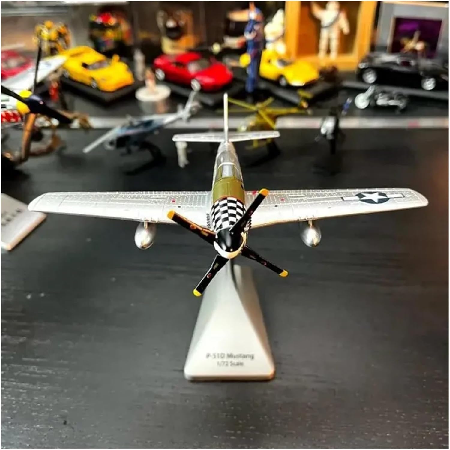 1:72 for Alloy Aircraft Model P51D Mustang Fighter Jet Silver Landing Gear with Alloy Bracket Scale Metal Airplane
