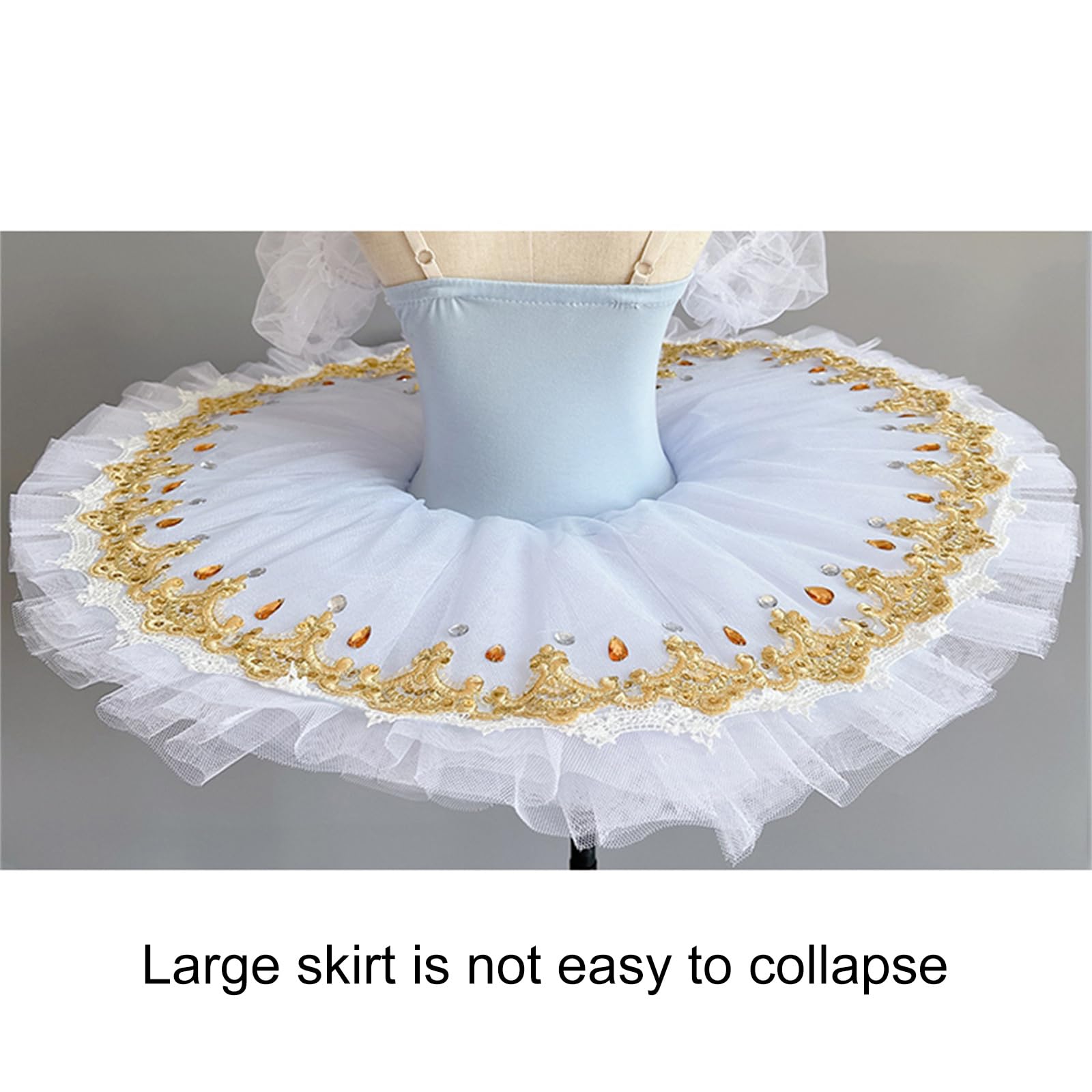 Dziewczęta Dzieci Camisole Tutu Spódnice Balet Trykot Taniec Sukienka Baletnica Kostium Występu Cekinowe Kwiaty Haft Strój Taneczny Gimnastyka Strój Balowy (140 cm)