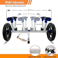 Vista 5 de Carrito de kayak, carrito de tabla de remo, carrito de kayak, canoa, dolly, SUP, portador con neumáticos sin aire