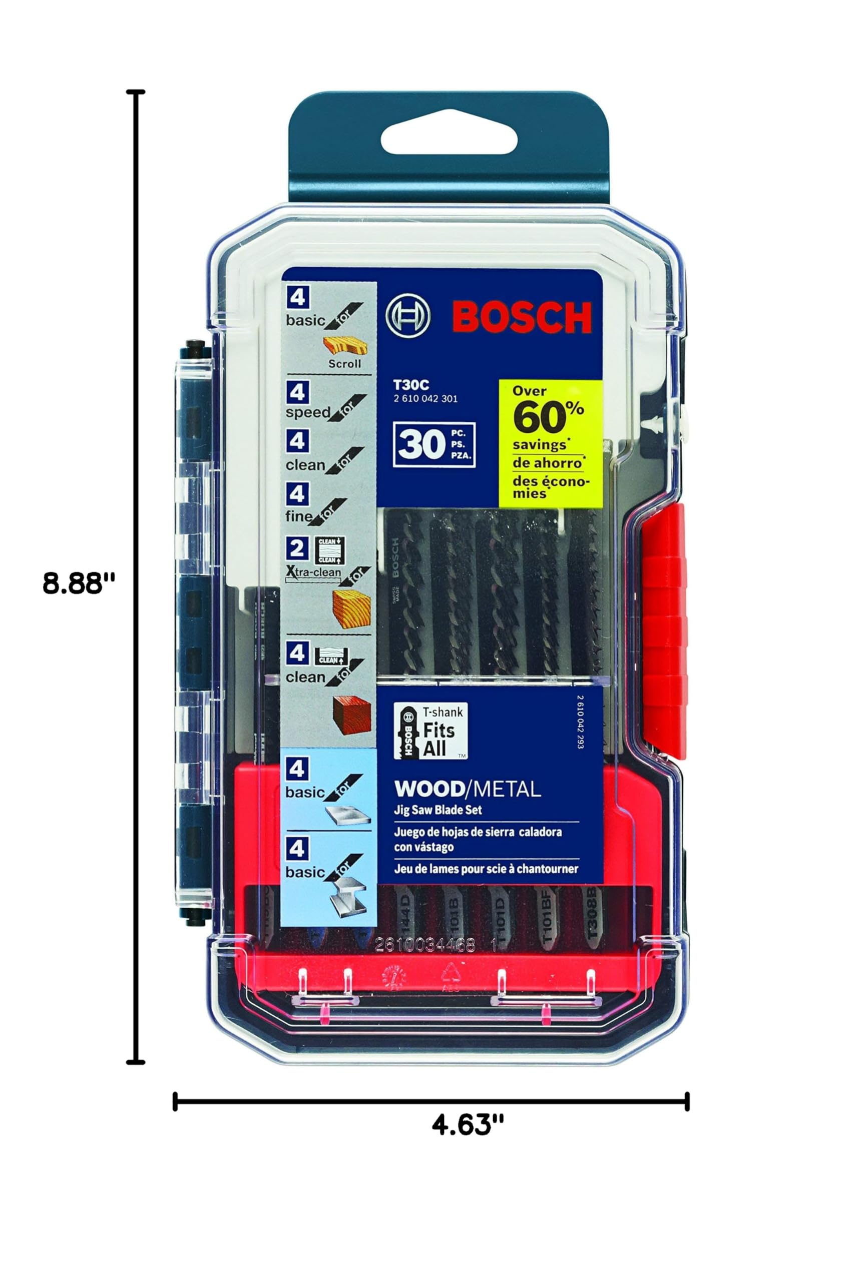 Bosch T30C 30pc Jig Saw Blade Set - Wood & Metal -8