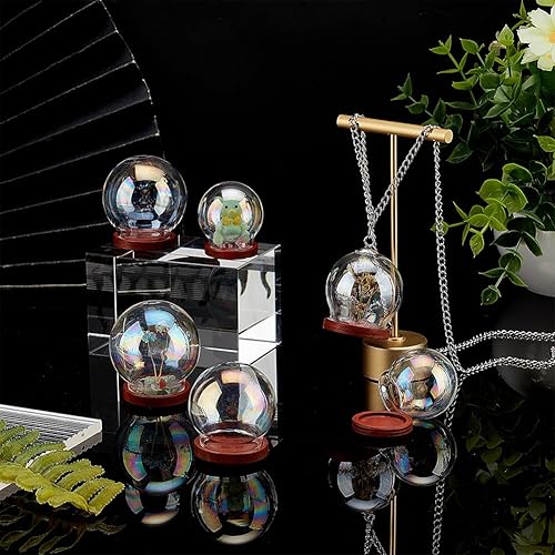 Miniatura 2 de PH PandaHall 6 juegos de cúpula de cristal Cloche de 3 tamaños con base de madera, botellas de decoración de vidrio para plantas, exhibición de