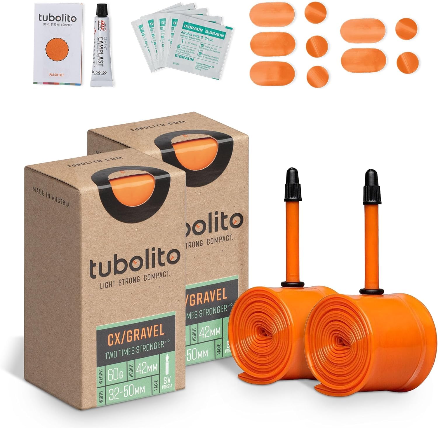 Tubolito Cx/Gravel Bicycle Inner Tube, Unisex, Orange, 700 x 30-47