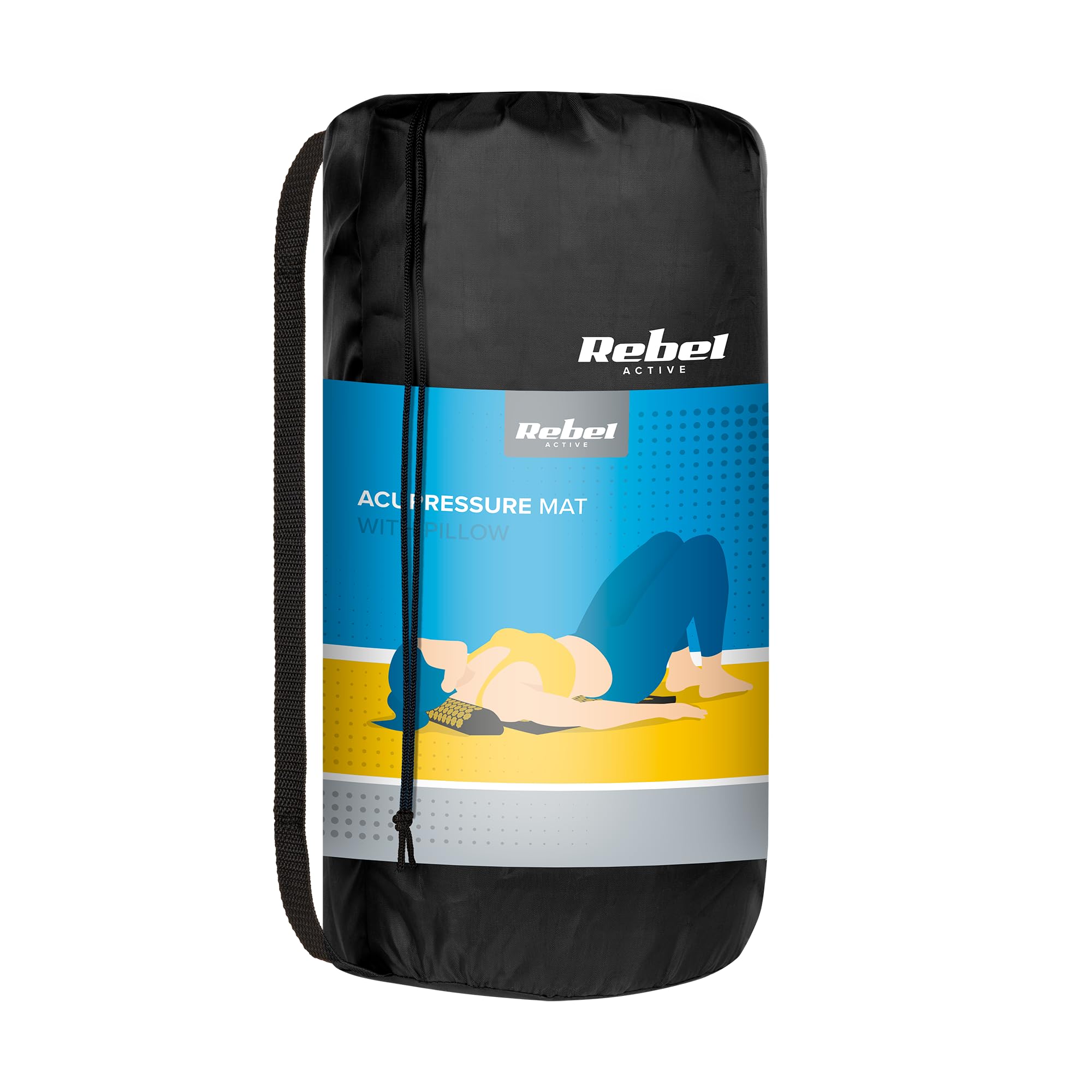 Rebel Electro Tappetino per la salute con punte per digitopressione con cuscino 130 x 50 cm XXL punte dorate RBA-6003-GL