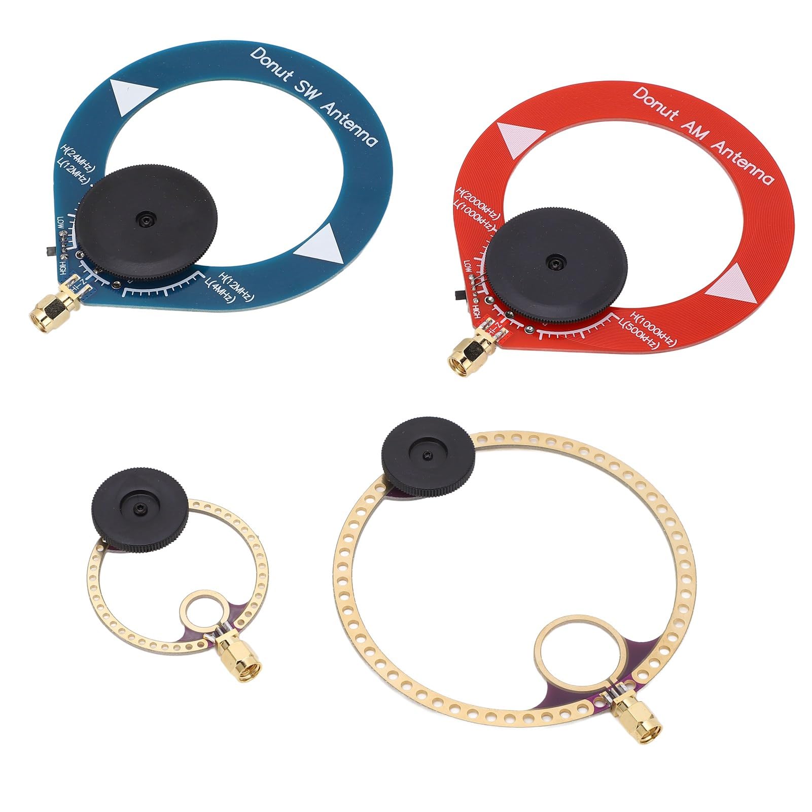 Eujgoov 4PCS UV UHF and VHF FM AM MW SW Mini Rings Transceiver Portable Loop Antenna for UV and VHF