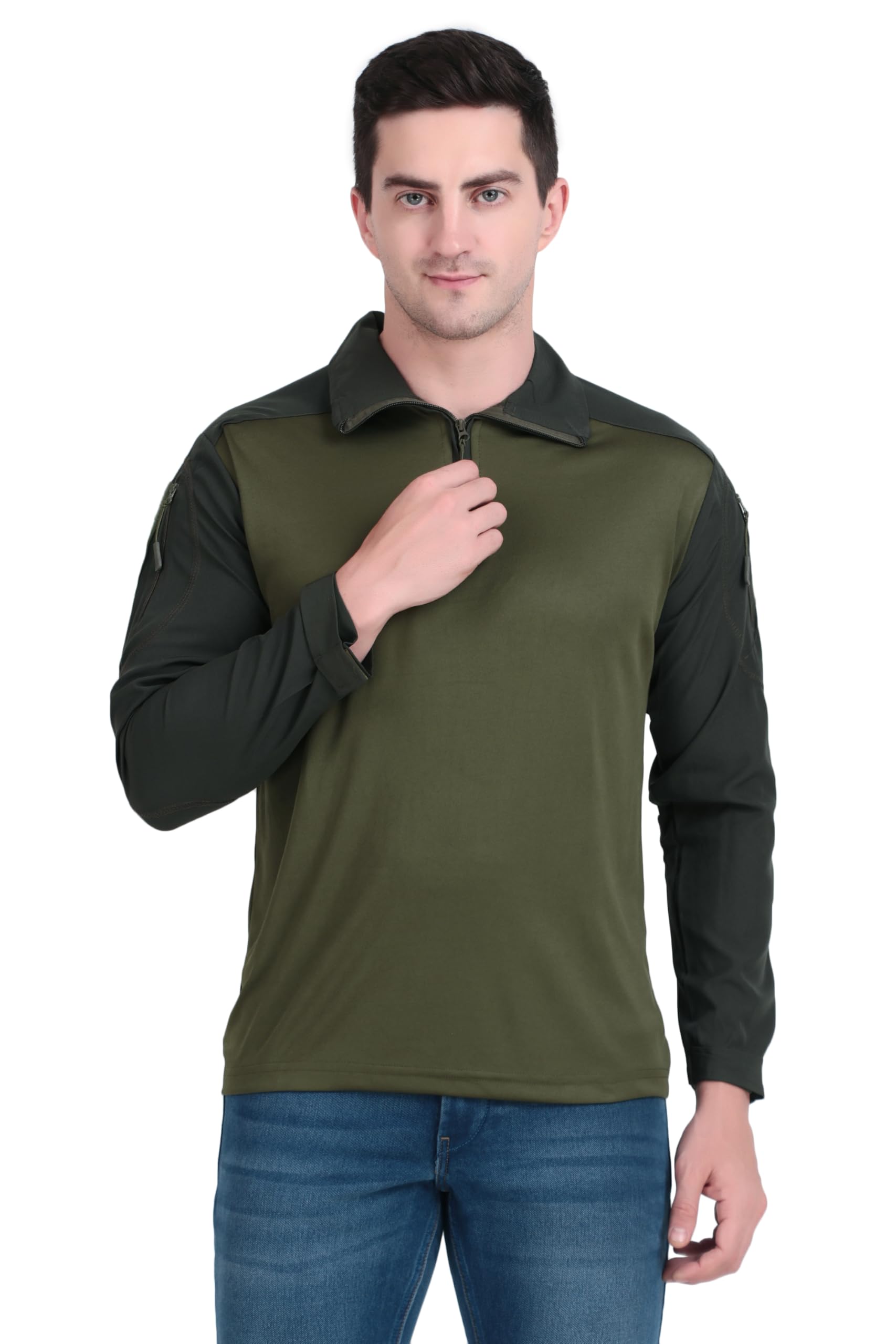 Olive Tactical Full Sleeve Very Soft and Light Weight-image-13