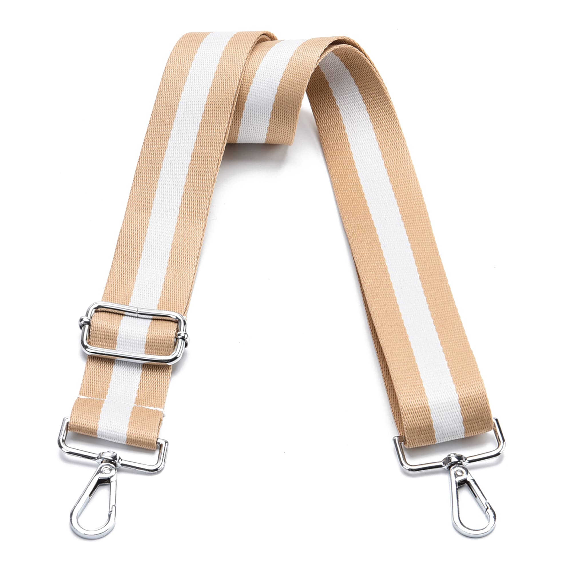 Wide Purse Strap Adjustable Replacement Crossbody Bag Strap Silver Hardware Shoulder Straps