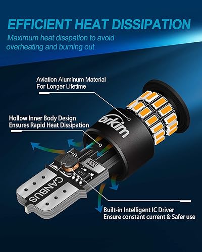 Miniatura 47 de Yorkim Bombilla LED 7440, luces rojas brillantes, bombillas LED T20, 7443 LED, 7441 LED, W21W LED, 7444 bombillas, para luz de marcha atrás/de Rojo