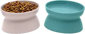 Kitty City Tigela de comida elevada para gatos, alimentador para animais de estimação sem estresse