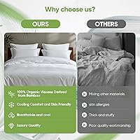 Vista 6 de TWK Luxury Sheet Set, Genuine 100% Viscose Derived from Bamboo, Cooling & Breathable, Silky Soft, Bedding Sheets & Pillowcases