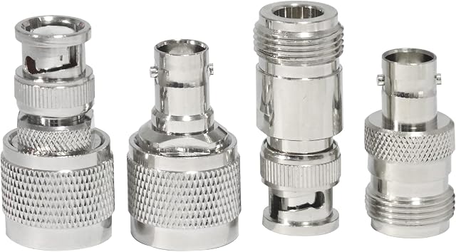N to BNC Adapter Kit N Type to BNC Coax Connector for Extension Cable/Vedio/Antennas N Male/Female to BNC Male/Female Connector Kit 4 Set