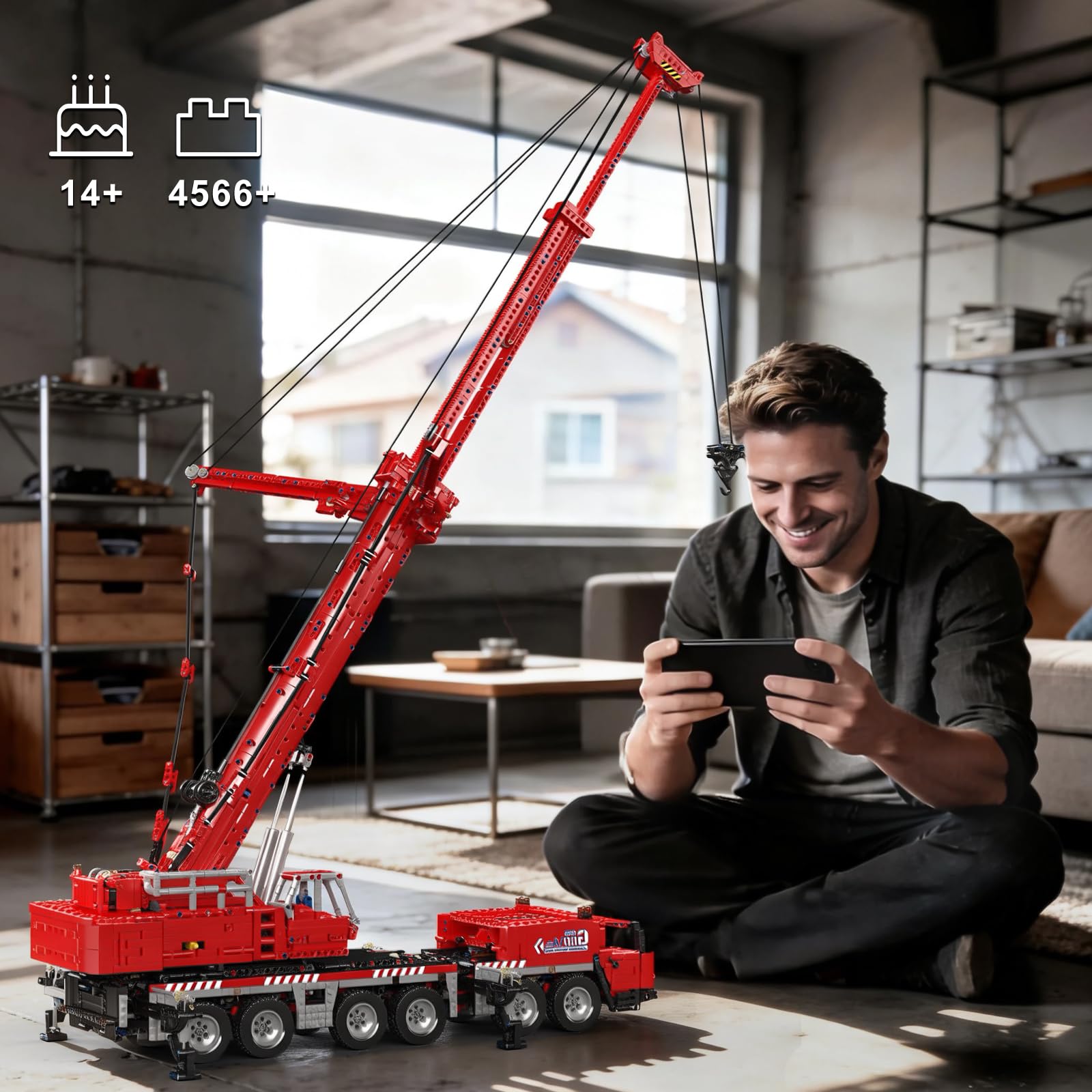 Mould King 17065 Technical Gru Blocchi Morsetto Gru telecomandato Set di mattoni da cantiere Modello, Adulti & Giovani(4566 pezzi)