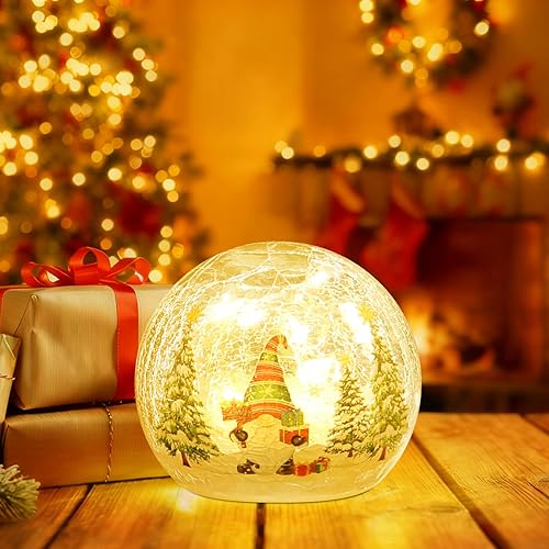 Crackle Glass Ball Light Gift Box Pattern Glass Ball LED