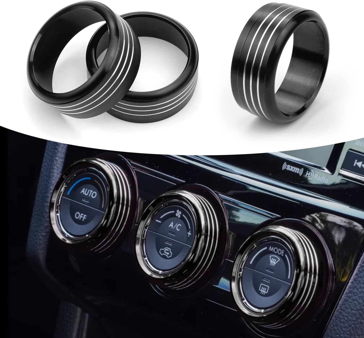 For Subaru AC Knob Cover Accessory Center Console Switch Volume Temp Control Button Ring Trim Compatible with Forester 2014-2018, Crosstrek XV 2013-2017,Impreza 2014-2016,WRX/STi 2015-2020 Black 3 PCS