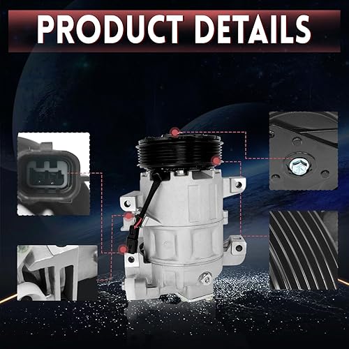 Miniatura 6 de 60-03299NA AC Compresor de CA con embrague compatible con Nissan Altima 2.5S 2.5SR 2013 2014 2015 2016 2017 2018 60-03299NA