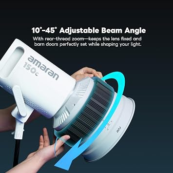 F20 Bowens Mount Fresnel Lens, 10 Times Brightening 10-45 Focusable Fresnel Lens, Compatible with Aputure/Godox/Neewer COB Video Light(600W)