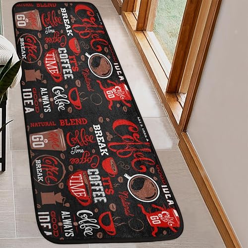Miniatura 7 de Coffee Theme Washable Runner Rug - 2x6 Feet Rug Runners for Hallways Non-Slip Soft Area Rug for Kitchen Entryway Laundry Bedroom Decor Floor Mat
