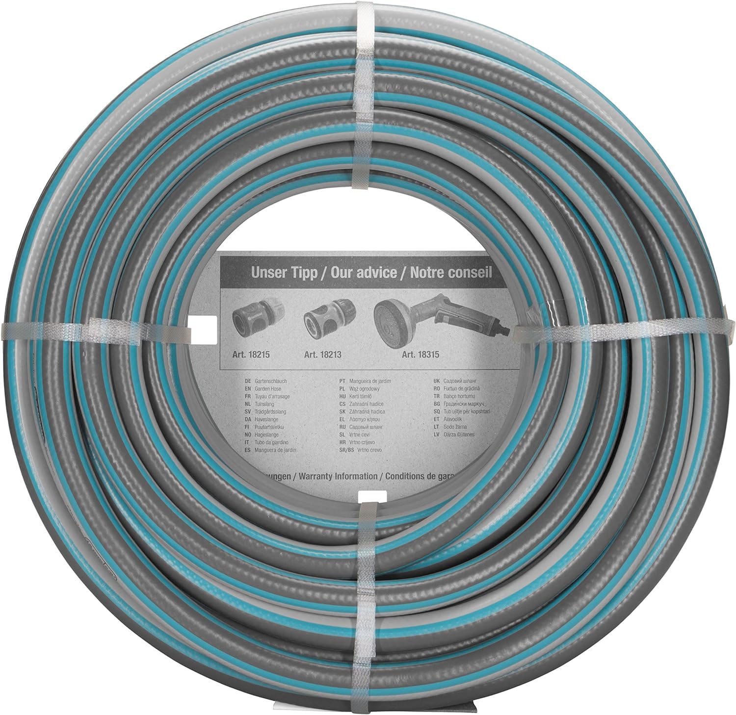 Gardena Classic wąż 13 mm (1/2"), 18 m, akcja: uniwersalny wąż ogrodowy, solidny oplot krzyżowy, ciśnienie rozrywające 22 bary, odporny na promieniowanie UV, bez elementów systemowych (18001-20)