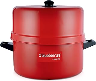Blueberry's 1.5 Kg Aluminum Choodarapetty Steam Thermal Rice Cooker with Gasket,Induction Based Inner Pot, Made in India -Red