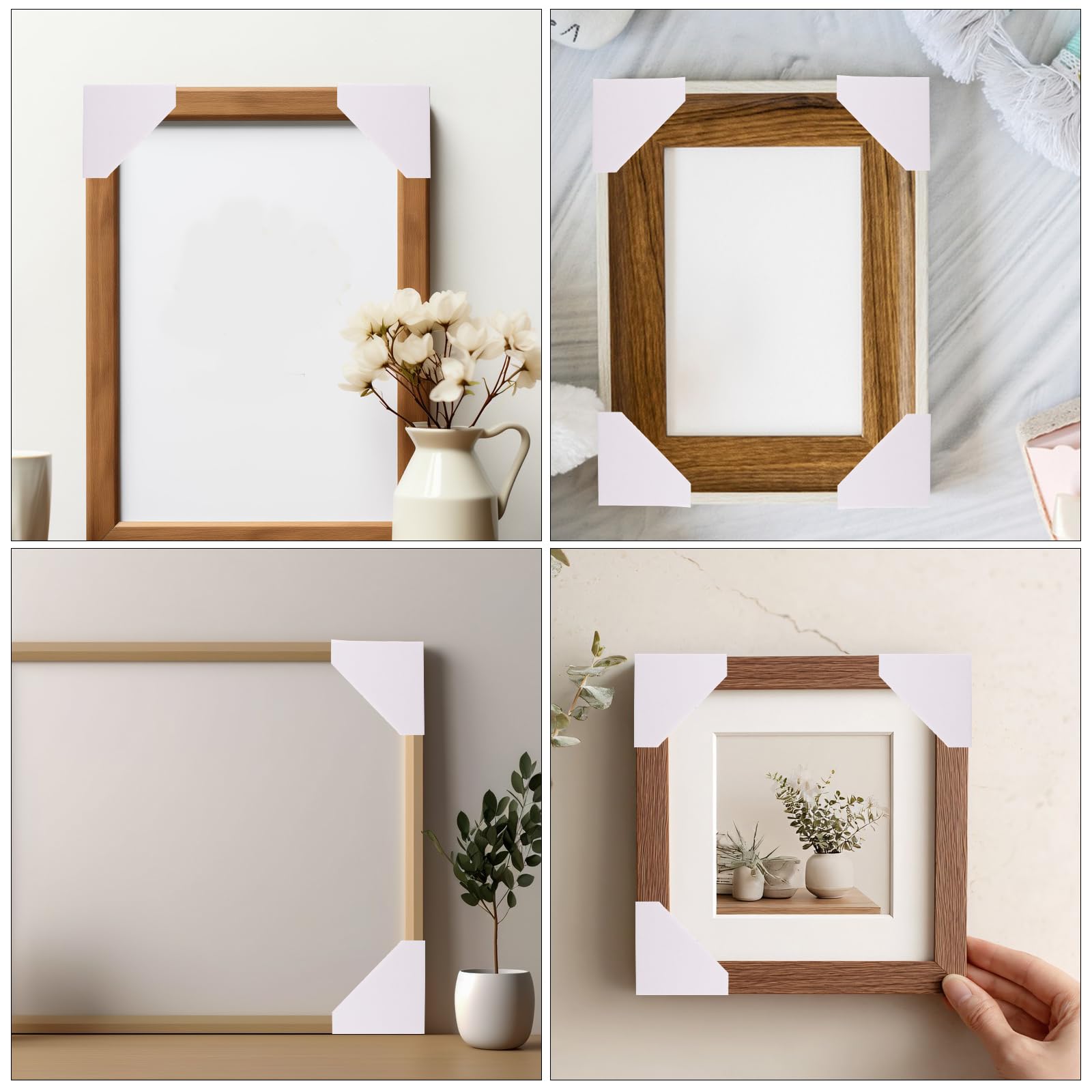Confezione da 150 protezioni angolari regolabili in cartone per foto, 1/1,5/2,1 pollici, angoli pieghevoli in cartone per cornici e spedizioni di opere d'arte