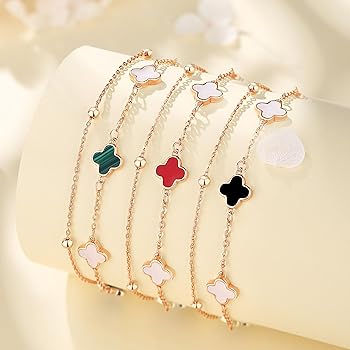 【極美品】Van Cleef & Arpels 四つ葉モチーフ ブレスレット Van Cleef & Arpels ラッキー アルハンブラ 4モチーフ