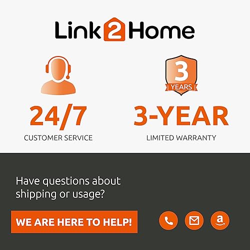 Miniatura 5 de Link2Home Carrete de cable de extensión de 60 pies, 4 tomas de corriente, cable SJTW de 14 AWG, cable de alimentación resistente de alta visibilidad.