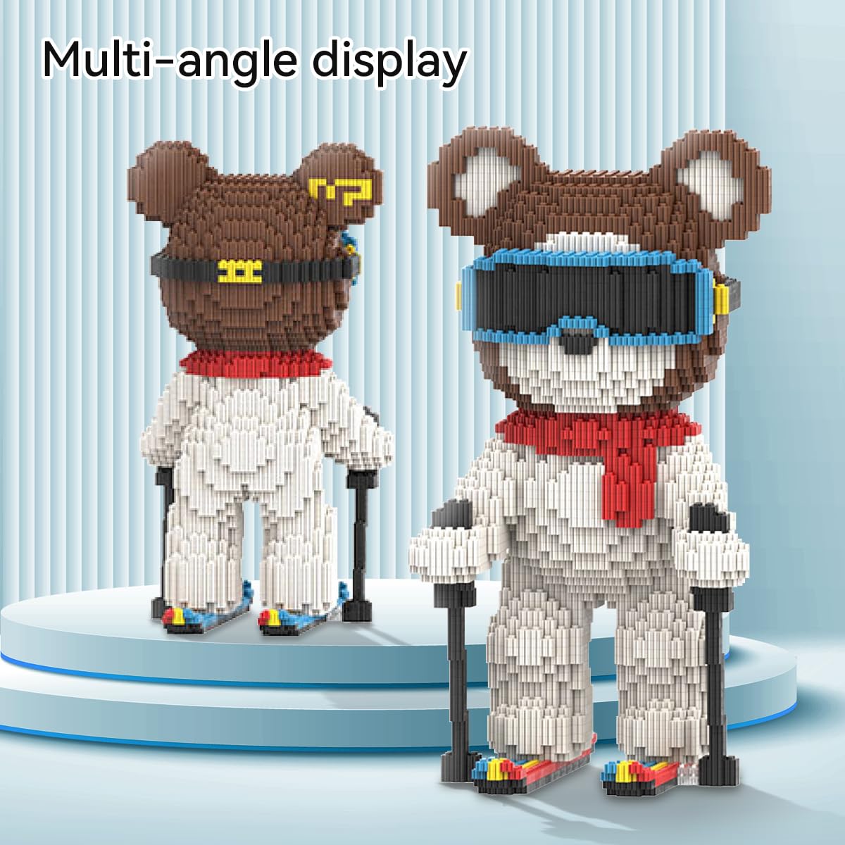 DAHONPA Animal Skating Cool Bear Micro Building Blocks Set (3650 Pieces) Gift for Adults and Kids - Image 3