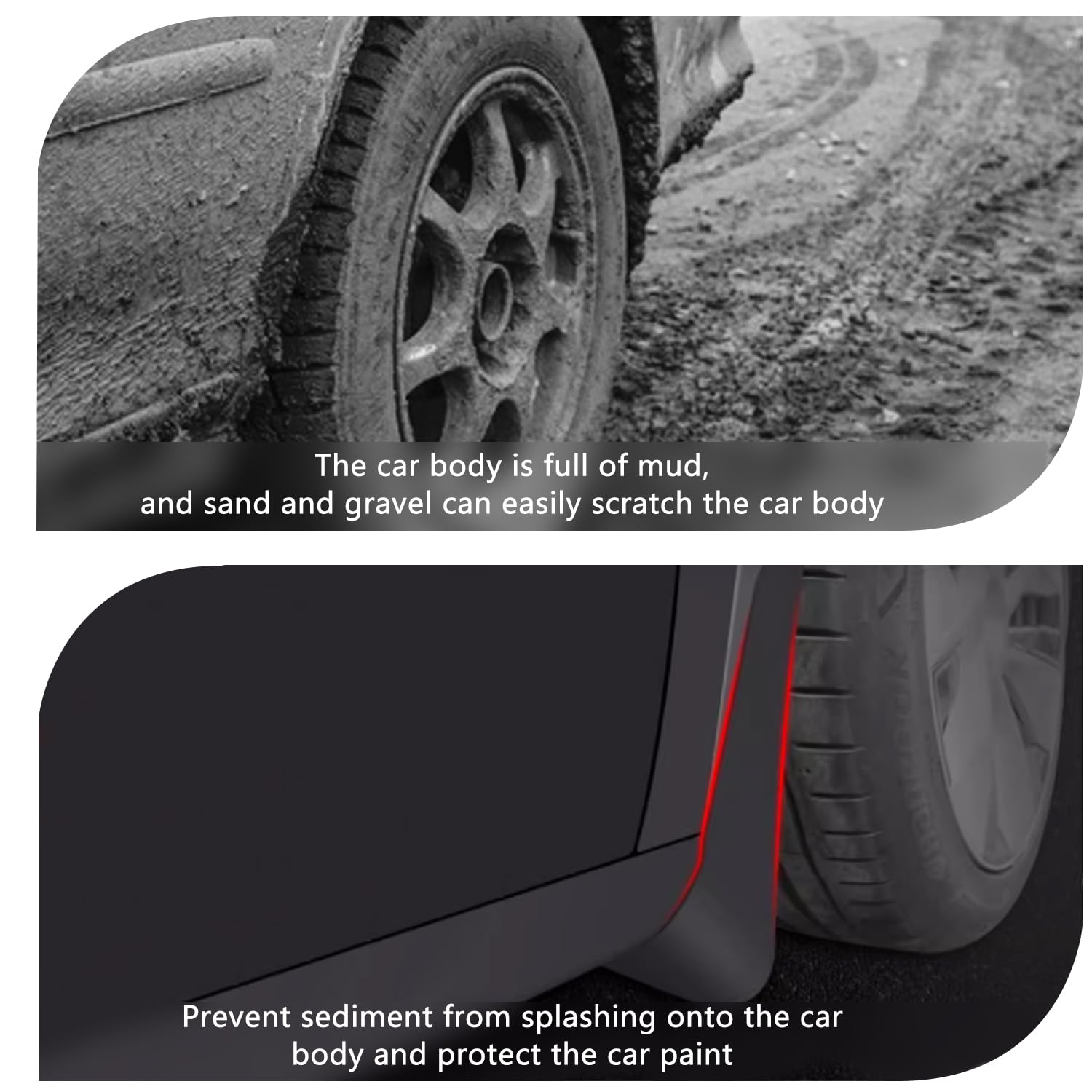 TOPABYTE Garde-Boue pour Tesla Model Y 2020-2025 Bavettes Avant et Arrière Flexibles Améliorés sans Perçage Protecteur de Pneu de Véhicule Bavette Accessoires Extérieurs