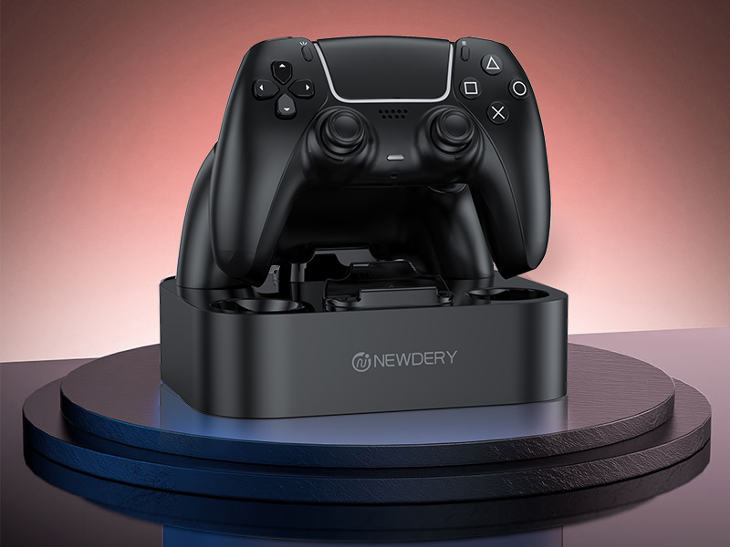 NEWDERY for PS5 Controller Charger Station Compatible with