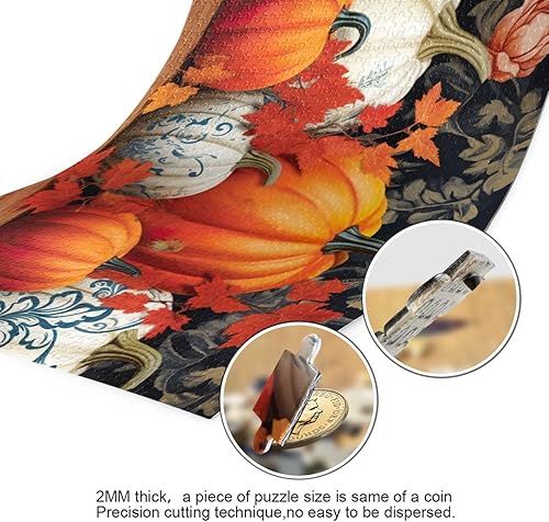 Miniatura 3 de Pumpkin Fall Jigsaw Puzzles 500 Pieces for Adults,Learning Educational Puzzles,Difficult and Challenge Families Toys with Mesh Storage Bag 2011670