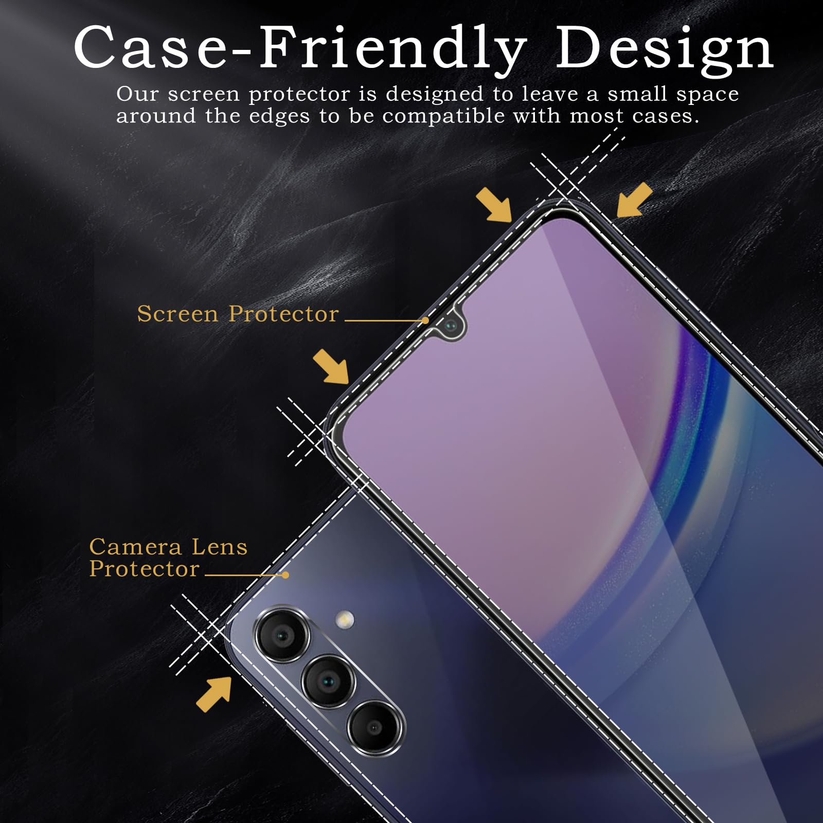 Pellicola protettiva per la privacy per Samsung Galaxy A15/A25, accessori in vetro temperato infrangibile, pellicola in vetro temperato anti spia, compatibile con custodie, ultra resistente, durezza