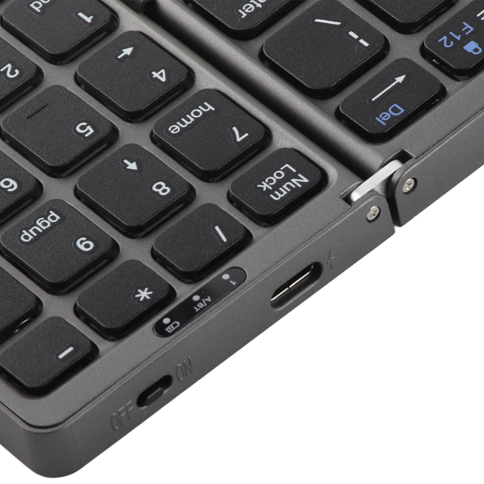 Tastiera Bluetooth Pieghevole, Tastiera Wireless 3 Pieghe Mini Tastiera Pieghevole Portatile, Tastiera Tascabile Ultra Sottile Ricaricabile per OSX per Android per (Grigio scuro)