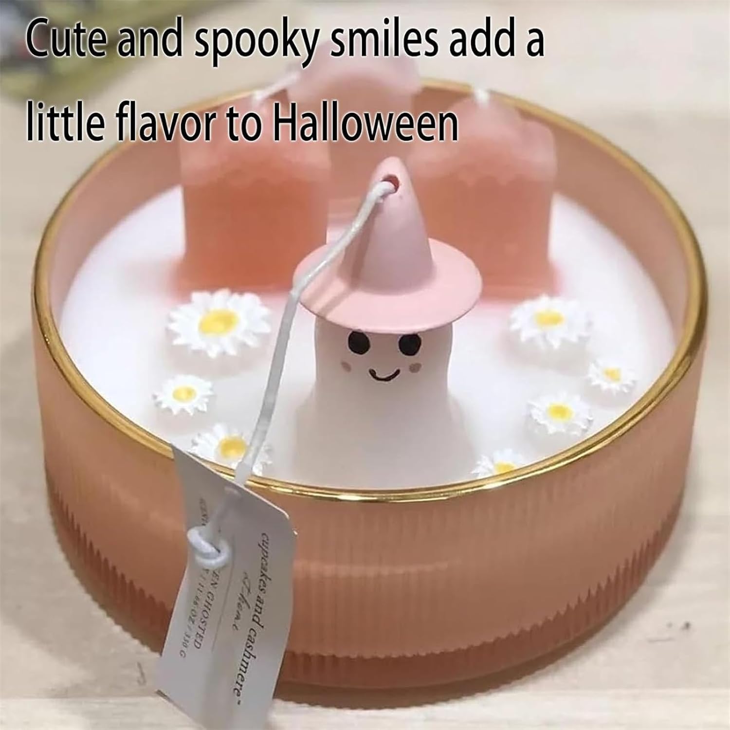 Pink Ghost Candle, Scented Pink Ghost Graveyard Candle, Halloween Pink Ghost Candle Decor, Cute Halloween Candle for Halloween Favors (2pcs)