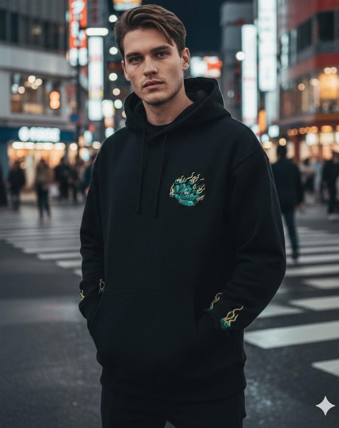 Niepce Inc Streetwear Men's Dragon Embroidered Heavyweight Graphic Hoodies - Image 4