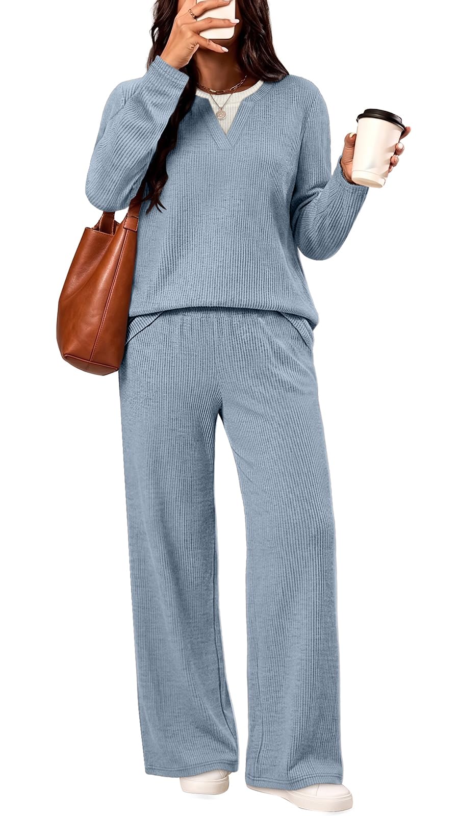 WIHOLL 2 Piece Sets for Women Casual Fall Outifts Lounge Set Matching Sets