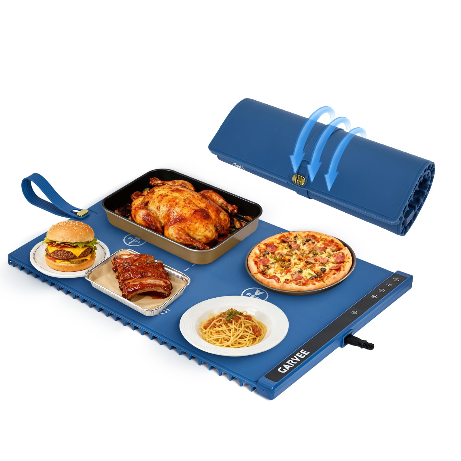 Tapis chauffant électrique pour buffet et fête plateau portable grand format