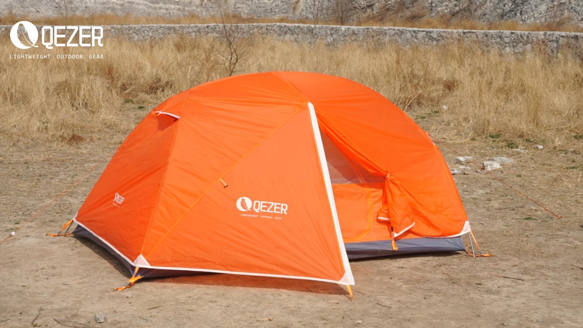 Amazon.co.jp: QEZER テント 1/2人用 ドーム型 二重層 軽量コンパクト