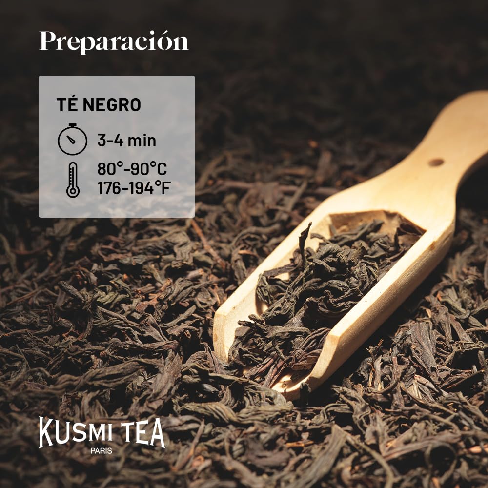 Kusmi Tea Anastasia Té Negro Orgánico Bergamota Limón Earl Grey Hojas Sueltas Lata 100g