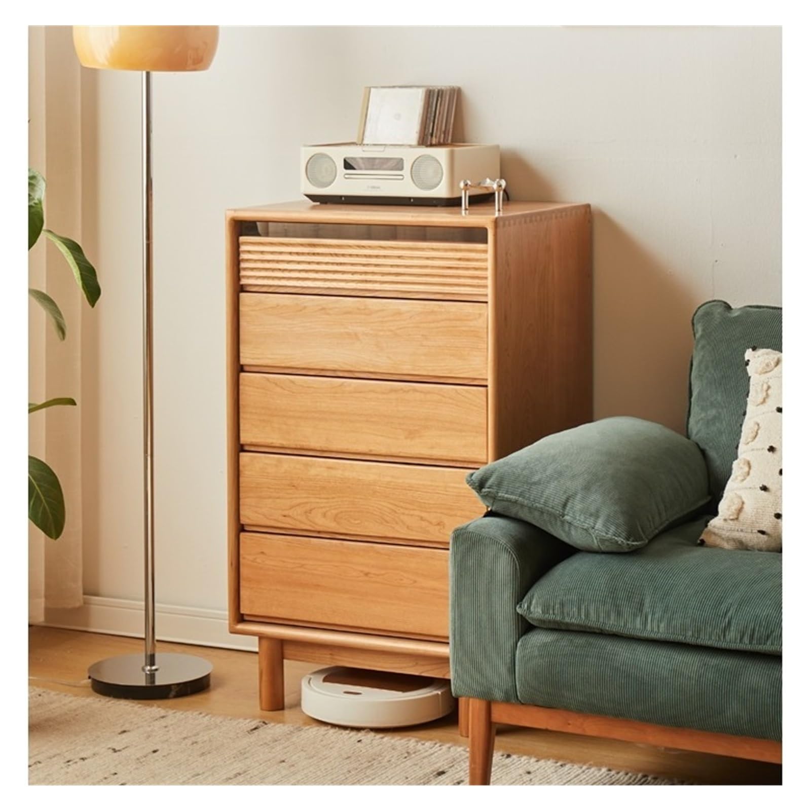 Cassettiera Camera da letto in legno massello Cassettiera a cinque cassetti Soggiorno alto Credenza semplice Piccolo mobiletto for la casa Cassettiera 5 cassetti