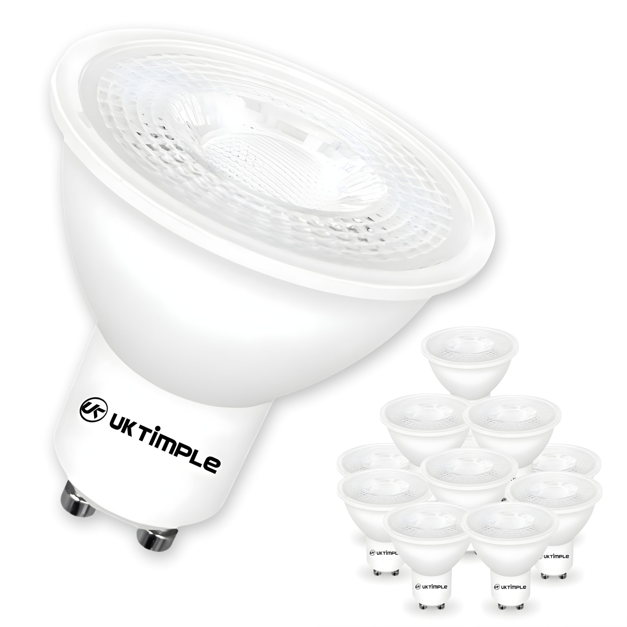 Uk Timple 6W GU10 Dimmable LED Light Bulbs Daylight 6500K – Multipacks