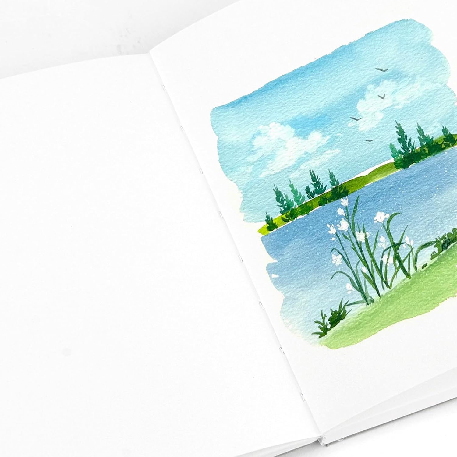 MEI COLOUR Watercolor Sketchbook, A6 Pink Rainbow Painting Notebook, 300 GSM Paper Travel Notebooks Mixed Media Art Journal, 30 Sheets/60 Pages 5.8×4.1" Inch Sketch Pad