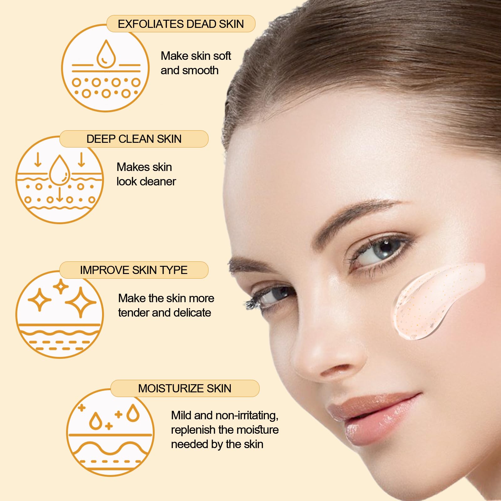 Orange Exfoliating Gel, Orange Exfoliating Face Scrub, Gentle Purifying Peeling Gel, Deep Cleansing Face and Body Exfoliation - Image 3