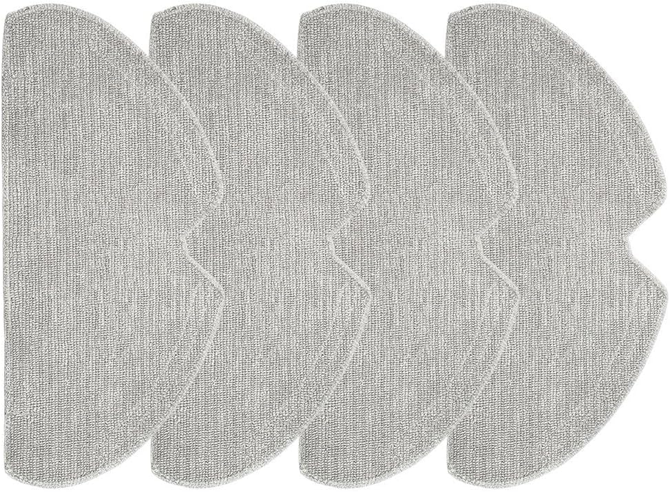 Microfiber Mop Cloth Replacement Set Compatible with for MOVA S10 S10 Plus Robot Vacuum Cleaner Accessories Floor Cleaning Pads 4 Pack Grey