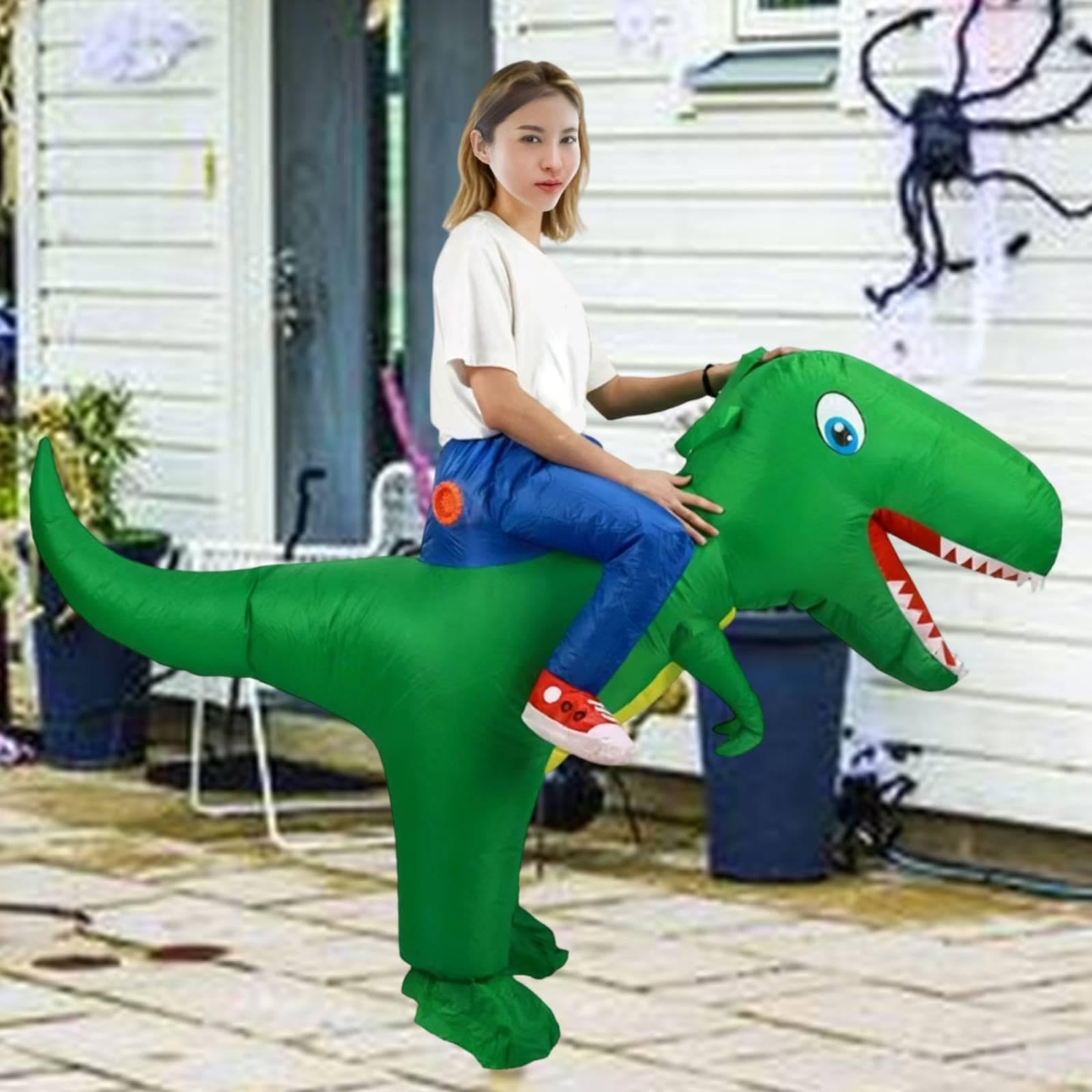 Disfraz Inflable Dinosaurio para Fiestas Disfraces y Juegos rol. Traje Completo para espectáculos y Fiestas, Adultos